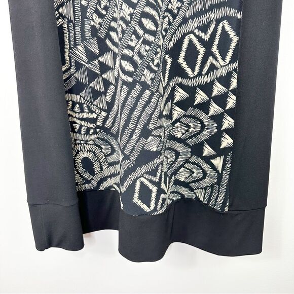 Papillon Black & White Mixed Pattern 3/4 Sleeve Dress Size - Picture 4 of 7